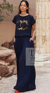 CHANEL 18C White CC Gold Leaf Logo T-shirt Tops S 36 38 シャネル ホワイト CC ゴールド ロゴ Tシャツ スウェット トップス 即発