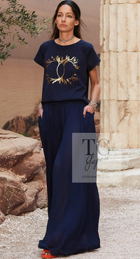 CHANEL 18C White CC Gold Leaf Logo T-shirt Tops S 36 38 シャネル ホワイト CC ゴールド ロゴ Tシャツ スウェット トップス 即発
