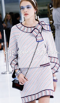 CHANEL 16S White Red Blue Tricolor Airplane Tops Sweater 38 シャネル ホワイト レッド ブルー 飛行機 ニット セーター トレーナー 即発