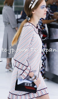 CHANEL 16S White Red Blue Tricolor Airplane Tops Sweater 38 シャネル ホワイト レッド ブルー 飛行機 ニット セーター トレーナー 即発