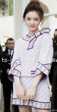 CHANEL 16S White Red Blue Tricolor Airplane Tops Sweater 38 シャネル ホワイト レッド ブルー 飛行機 ニット セーター トレーナー 即発