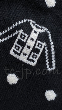 CHANEL 08A Black Dot Logo Cashmere Knit Sweater 36 シャネル ブラック ドット ロゴ カシミヤ ニット セーター 即発