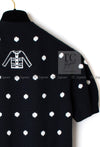 CHANEL 08A Black Dot Logo Cashmere Knit Sweater 36 シャネル ブラック ドット ロゴ カシミヤ ニット セーター 即発