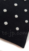 CHANEL 08A Black Dot Logo Cashmere Knit Sweater 36 シャネル ブラック ドット ロゴ カシミヤ ニット セーター 即発