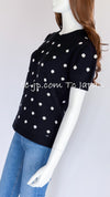 CHANEL 08A Black Dot Logo Cashmere Knit Sweater 36 シャネル ブラック ドット ロゴ カシミヤ ニット セーター 即発