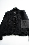 CHANEL 06A Black Ribbon Silk Penelope Cruz Cardigan Jacket Tops 34 38 40 42 44 シャネル ブラック リボン シルク ブラウス カーディガン ジャケット 即発