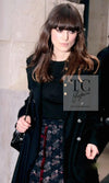 CHANEL 09PF Navy Velvet Satin Tweed Jacket Skirt 40 42 シャネル ベルベット・サテン・ジャケット・スカート