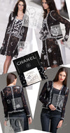 CHANEL 04S Camellia Black Lace Cardigan Jacket Skirt Set up 38 シャネル カメリア ブラック レース カーディガン ジャケット スカート セットアップ 即発