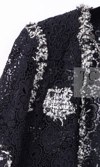CHANEL 04S Camellia Pale Black Lace Cardigan Jacket 38 シャネル カメリア ブラック レース カーディガン ジャケット 即発