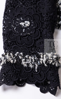 CHANEL 04S Camellia Black Lace Cardigan Jacket Skirt Set up 38 シャネル カメリア ブラック レース カーディガン ジャケット スカート セットアップ 即発