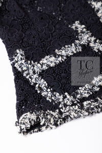 CHANEL 04S Camellia Pale Black Lace Cardigan Jacket 38 シャネル カメリア ブラック レース カーディガン ジャケット 即発