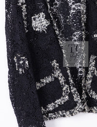 CHANEL 04S Camellia Black Lace Cardigan Jacket Skirt Set up 38 シャネル カメリア ブラック レース カーディガン ジャケット スカート セットアップ 即発
