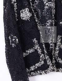 CHANEL 04S Camellia Pale Black Lace Cardigan Jacket 38 シャネル カメリア ブラック レース カーディガン ジャケット 即発