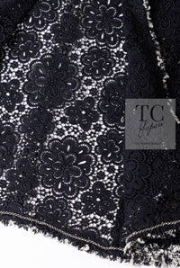 CHANEL 04S Camellia Pale Black Lace Cardigan Jacket 38 シャネル カメリア ブラック レース カーディガン ジャケット 即発