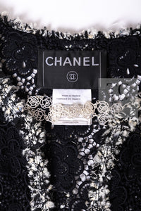 CHANEL 04S Camellia Black Lace Cardigan Jacket Skirt Set up 38 シャネル カメリア ブラック レース カーディガン ジャケット スカート セットアップ 即発