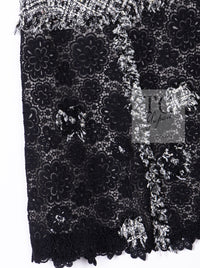 CHANEL 04S Camellia Black Lace Cardigan Jacket Skirt Set up 38 シャネル カメリア ブラック レース カーディガン ジャケット スカート セットアップ 即発