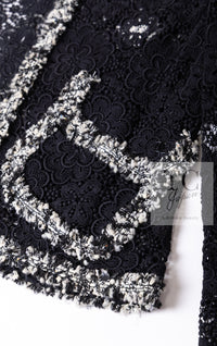 CHANEL 04S Camellia Pale Black Lace Cardigan Jacket 38 シャネル カメリア ブラック レース カーディガン ジャケット 即発