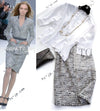 CHANEL 08A Sarah Jessica Parker Grey Multi Tweed Skirt Lion Button 36 シャネル サラ ジェシカ着用 グレー マルチ ツイード スカート ライオン ボタン 即発