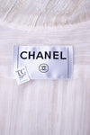 CHANEL 07C Ivory Creme Cotton Silk Cardigan Jacket 34 36 シャネル アイボリー クリーム コットン シルク カーディガン ジャケット 即発