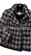 CHANEL 08A Black Brown Wool Stand Collar Tweed Jacket 34 36 シャネル ブラック・ブラウン・ウール・スタンドカラー・ツイード・ジャケット 即発