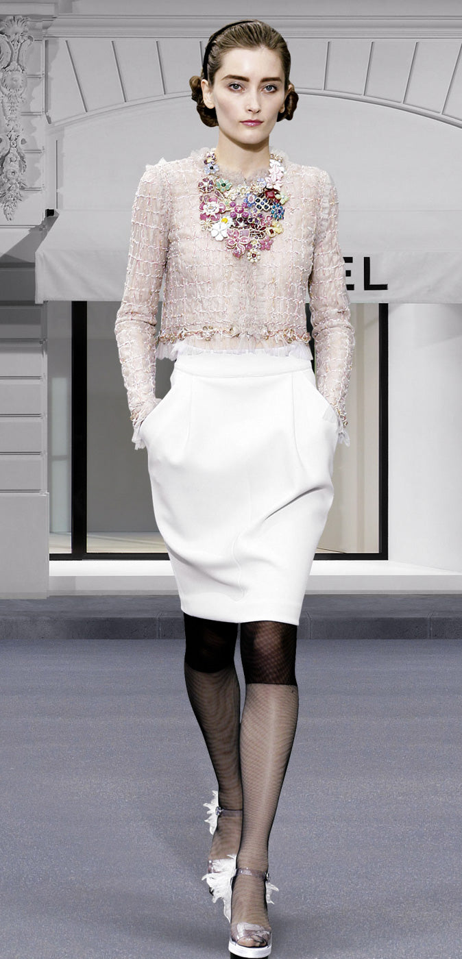 CHANEL 09S Beige Beaded Trim Jacket 38 シャネル ベージュ ビーズ トリミング ジャケット サラ・ジェシカ・パーカー着用 即発