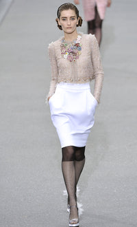 CHANEL 09S Beige Beaded Trim Jacket 38 シャネル ベージュ ビーズ トリミング ジャケット サラ・ジェシカ・パーカー着用 即発