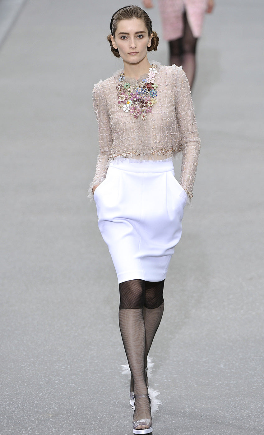 CHANEL 09S Beige Beaded Trim Jacket 38 シャネル ベージュ ビーズ トリミング ジャケット サラ・ジェシカ・パーカー着用 即発