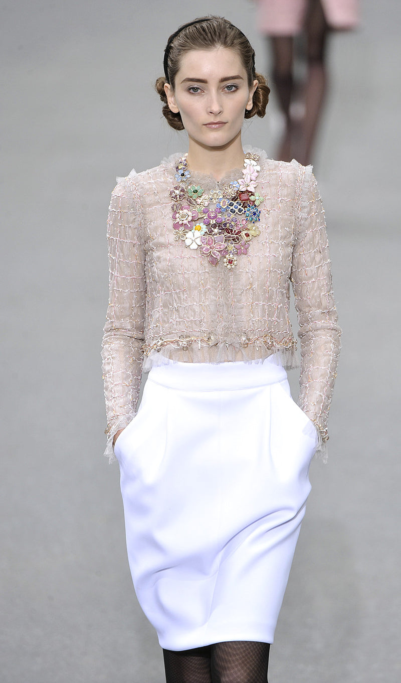 CHANEL 09S Beige Beaded Trim Jacket 38 シャネル ベージュ ビーズ トリミング ジャケット サラ・ジェシカ・パーカー着用 即発