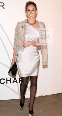 CHANEL 09S Beige Beaded Trim Jacket 38 シャネル ベージュ ビーズ トリミング ジャケット サラ・ジェシカ・パーカー着用 即発