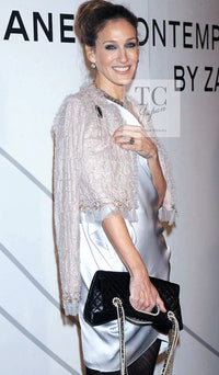 CHANEL 09S Beige Beaded Trim Jacket 38 シャネル ベージュ ビーズ トリミング ジャケット サラ・ジェシカ・パーカー着用 即発