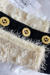 CHANEL 94A An Extremely Rare Collectible Signature Boucle Creme Ivory Black Trim Vintage Jacket 36 38 シャネル スーパーモデルの幻 ヴィンテージ ブークレ クリーム アイボリー ブラック トリム ジャケット 即発