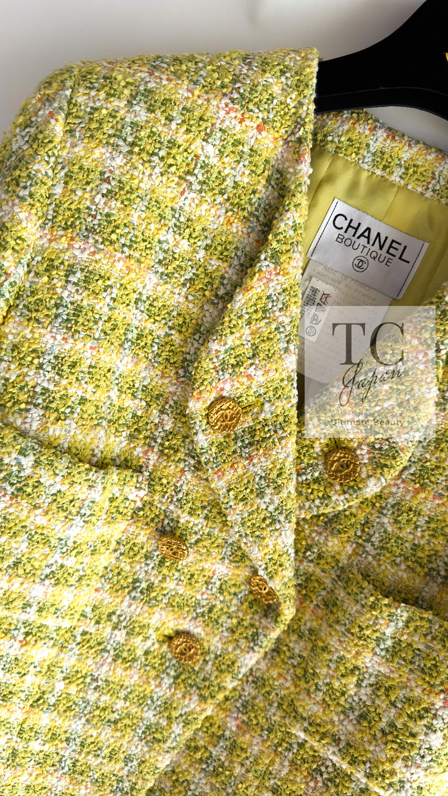 シャネル ヴィンテージ ジャケット CHANEL イエローミックス スーパー
