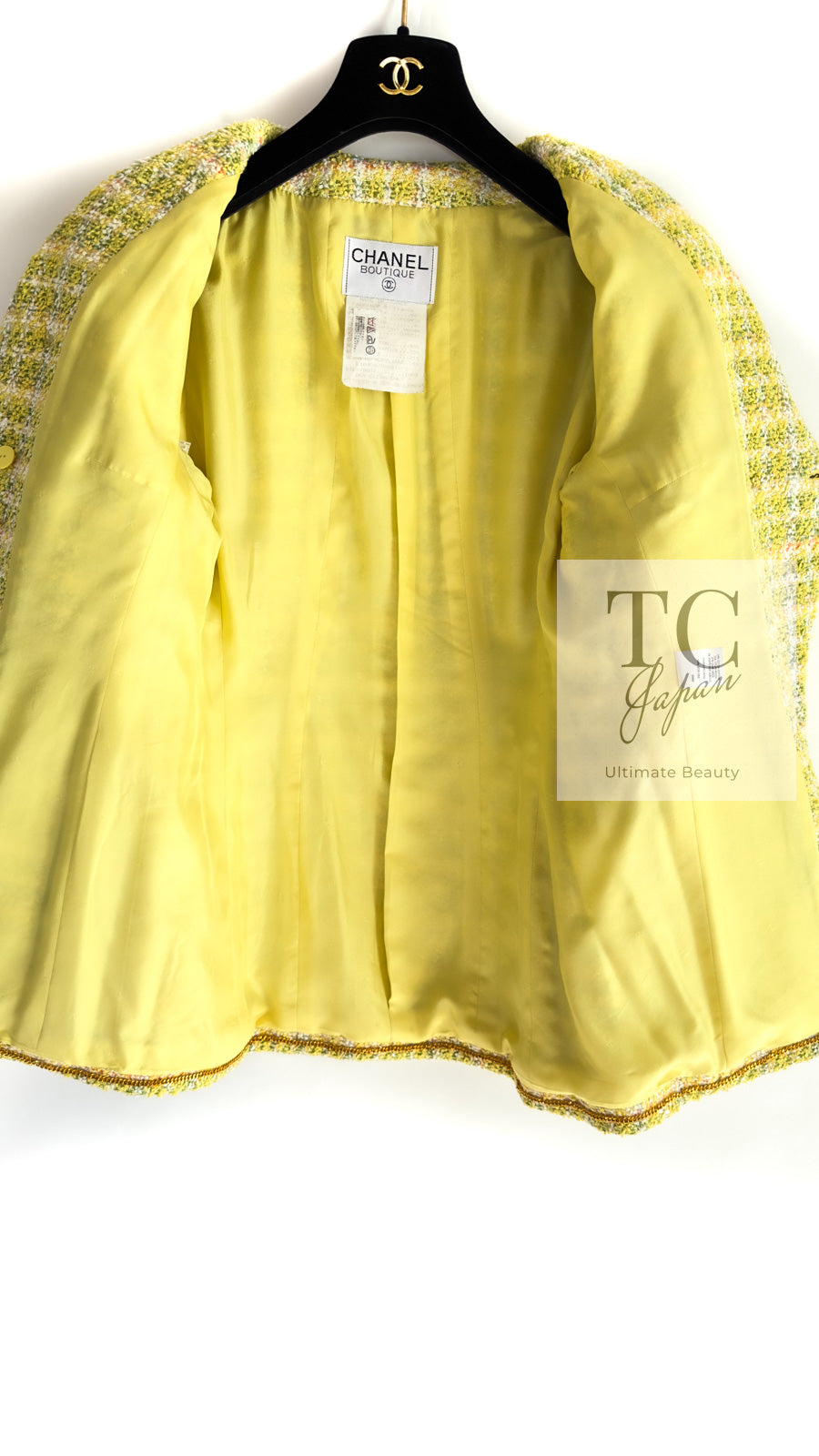シャネル ヴィンテージ ジャケット CHANEL イエローミックス スーパー