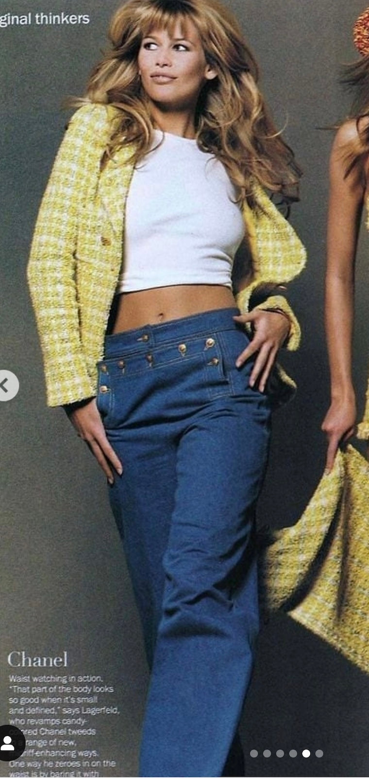 シャネル ヴィンテージ ジャケット CHANEL イエローミックス スーパー