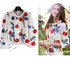 CHANEL 10S Ivory Flower Silk Cotton Knit Cardigan 34 シャネル アイボリー 花柄 アップリケ 刺繍 クロシェ シルク コットン ニット カーディガン 即発