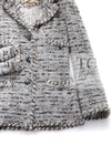 CHANEL 08A Sarah Jessica Parker Grey Multi Tweed Jacket 40 シャネル サラ ジェシカ着用 グレー マルチ ツイード ジャケット 即発