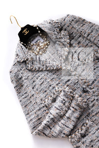 CHANEL 08A Sarah Jessica Parker Grey Multi Tweed Jacket 40 シャネル サラ ジェシカ着用 グレー マルチ ツイード ジャケット 即発