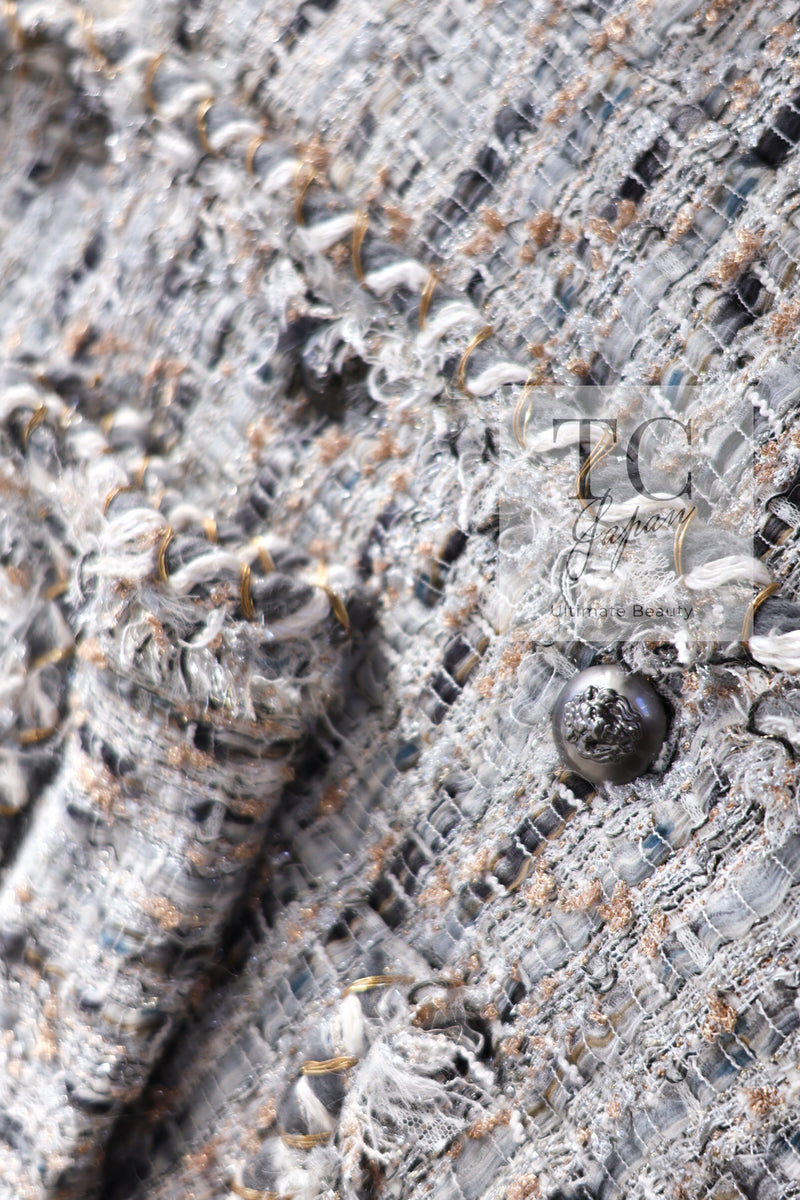 CHANEL 08A Sarah Jessica Parker Grey Multi Tweed Jacket 40 シャネル サラ ジェシカ着用 グレー マルチ ツイード ジャケット 即発