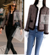 CHANEL 03A Brown Pink Mink Fur Trim Tweed Jacket 36 38 シャネル ブラウン ピンク ミンク ファー トリミング ツイード ジャケット 即発