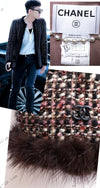 CHANEL 03A Brown Pink Mink Fur Trim Tweed Jacket 36 38 シャネル ブラウン ピンク ミンク ファー トリミング ツイード ジャケット 即発