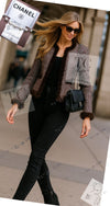 CHANEL 03A Brown Pink Mink Fur Trim Tweed Jacket 36 38 シャネル ブラウン ピンク ミンク ファー トリミング ツイード ジャケット 即発