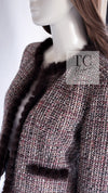 CHANEL 03A Brown Pink Mink Fur Trim Tweed Jacket 36 38 シャネル ブラウン ピンク ミンク ファー トリミング ツイード ジャケット 即発