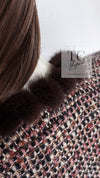 CHANEL 03A Brown Pink Mink Fur Trim Tweed Jacket 36 38 シャネル ブラウン ピンク ミンク ファー トリミング ツイード ジャケット 即発