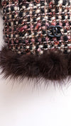 CHANEL 03A Brown Pink Mink Fur Trim Tweed Jacket 36 38 シャネル ブラウン ピンク ミンク ファー トリミング ツイード ジャケット 即発