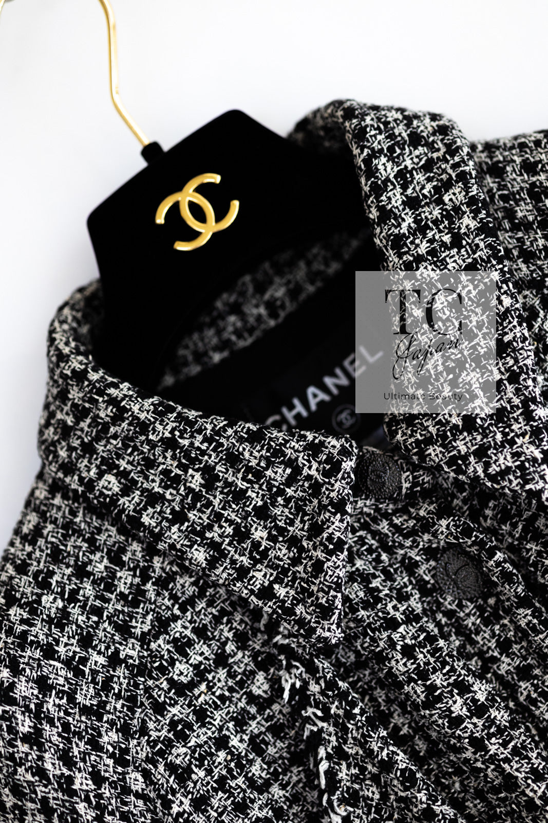 CHANEL 09S Black White Silk Wool Cardigan Jacket 38 シャネル ブラック ホワイト シルク ウール カーディガン ジャケット 即発