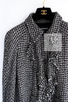 CHANEL 09S Black White Silk Wool Cardigan Jacket 38 シャネル ブラック ホワイト シルク ウール カーディガン ジャケット 即発