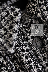 CHANEL 09S Black White Silk Wool Cardigan Jacket 38 シャネル ブラック ホワイト シルク ウール カーディガン ジャケット 即発