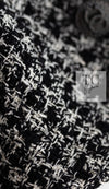 CHANEL 09S Black White Silk Wool Cardigan Jacket 38 シャネル ブラック ホワイト シルク ウール カーディガン ジャケット 即発