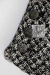 CHANEL 09S Black White Silk Wool Cardigan Jacket 38 シャネル ブラック ホワイト シルク ウール カーディガン ジャケット 即発
