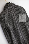 CHANEL 09S Black White Silk Wool Cardigan Jacket 38 シャネル ブラック ホワイト シルク ウール カーディガン ジャケット 即発